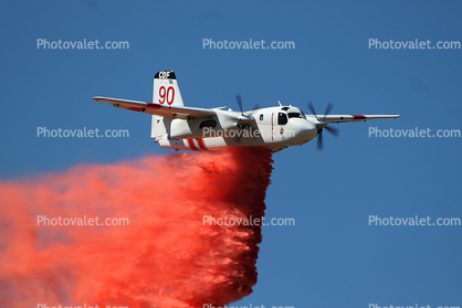 Tanker-90, N434DF,  S-2F3AT, Fire Retardant, Drop, Stony Point Road Fire, Sonoma County