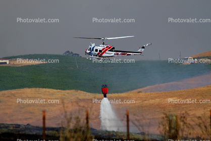 N481DF, 104, Cal Fire UH-1H Super Huey, Stony Point Road Fire