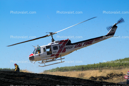 N481DF, 104, Cal Fire UH-1H Super Huey, Stony Point Road Fire, Sonoma County