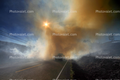 light beam, ray, Smoke, Sun, Pacific Coast Highway 1, PCH