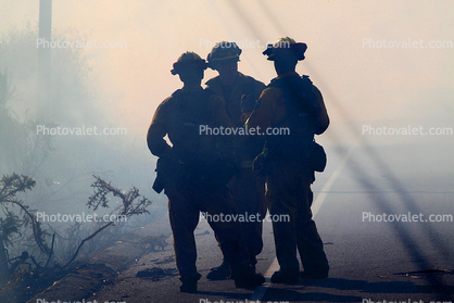 Firefighters, Smoke, Pacific Coast Highway 1, PCH