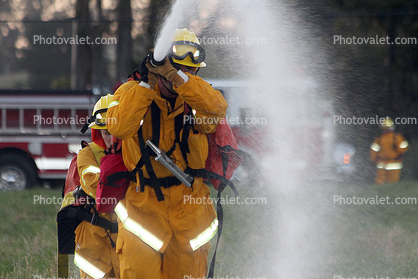 Hose, Water Spray, Firefighter, Fire Training