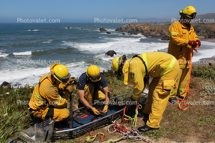 Victim Rescue Basket, Bodega Bay Car Over Cliff, Multi Agency Training