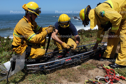 Victim Rescue Basket, Bodega Bay Car Over Cliff, Multi Agency Training