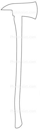 Fireman's Axe outline, line drawing