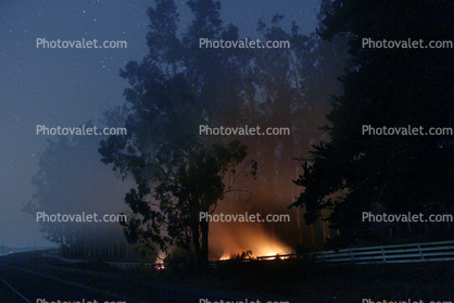 Valley Ford Road Fire in the Night, Sonoma County