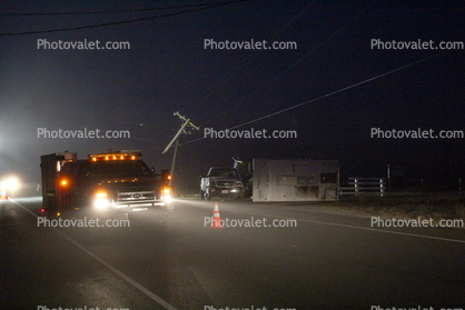 Broken Power Pole, Wires, Sonoma County
