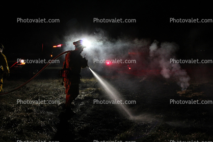 Nighttime Fire, smoke, Sonoma County