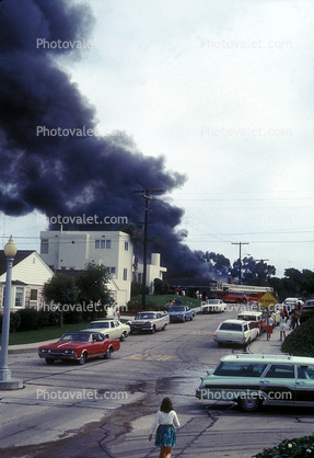 Burning Home, smoke, Point Loma, Loma Portal, Willow Street, San Diego, 1960s