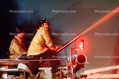 fire at 3rd street and 20th street, San Francisco, flashing lights, Potrero Hill, 1980s