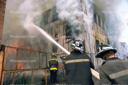 Flames, Smoke, Water, Firefighters, Firemen, Mission District, San Francisco
