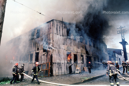 Smoke, Firefighters, Firemen, Mission District, San Francisco