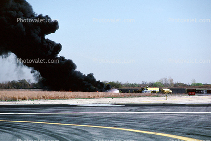 Aircraft Rescue Fire Fighting, (ARFF), Thick Black Smoke