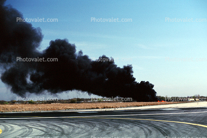 Aircraft Rescue Fire Fighting, (ARFF), Thick Black Smoke