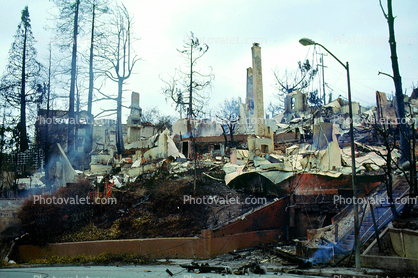 Home, Residential House, Hills, Charred, Great Oakland Fire, California