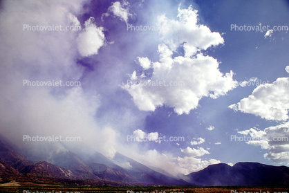 Mountains, Forest Fire, Smoke, Utah, clouds, sky