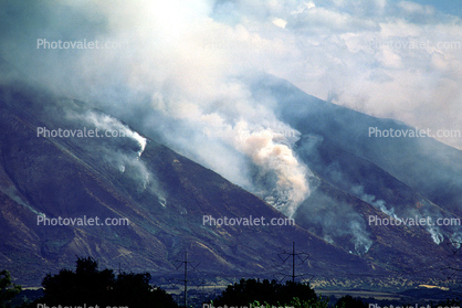 Mountains, Forest Fire, Smoke, Utah