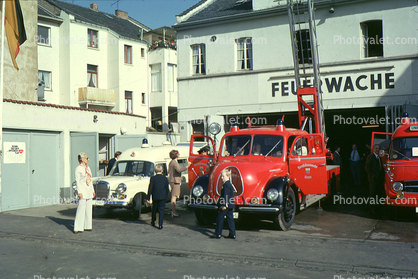 Bundes Feuerwehr, Bonn Germany, Mercedes Benz Ambulance, Feuerwache, 1950s