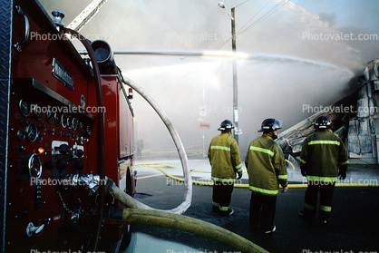 Smoke, Firefighters, Firemen, water