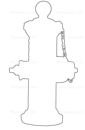 fire hydrant outline, line-drawing, logo, shape