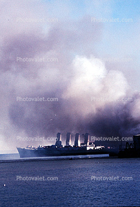 Pier Fire, thick smoke, Waterfront, San Francisco