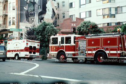 Fire Engine, Ambulance, Tenderloin District, San Francisco, SFFD