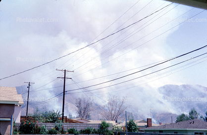 Smoke, Fire on Sugarloaf Mountain, Riverside California