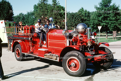 1927 Ahrens-Fox, Triple Combination Pumping Fire Engine, chrome ball, 1920's