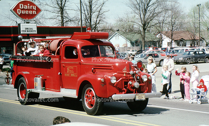 Fire Engine, 8554, Murphysboro, Illinois, Dairy Queen, 1950s