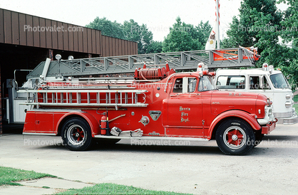 Ladder, Herrin FD, GMC Firetruck, HFD, Herrin Illinois, 1950s