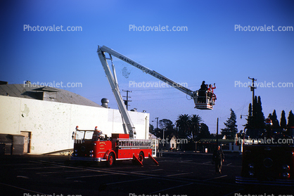 Hook and Ladder Truck, Aerial, Fire Truck, 1950s
