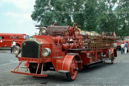 American LaFrance Type 31-6, Alf Front-drive Aerial Ladder, West New York, New Jersy, Liverpool New York, hand crank starter, 1920's