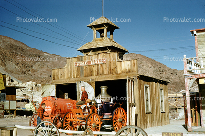Fire Hall, Water Tanker, Steam Pumper, Fire Station, building, 1940s