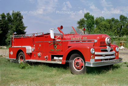 Engine 52, Clarksville Fire Dept, Fire-Rescue, Seagrave Truck, Indiana, 1950s
