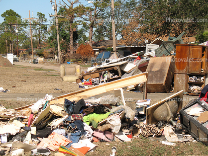 Rubble, Hurricane Katrina aftermath, New Orleans, 2005, detritus