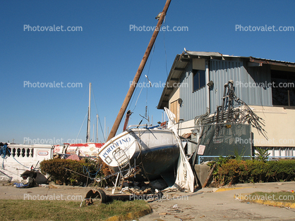 Boats, Sailboats, Hurricane Katrina aftermath, New Orleans, 2005