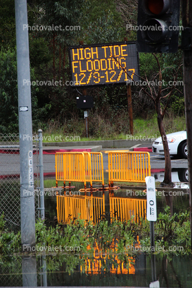 High Tide Flooding, Global Warming, Climate Change, Flooding parking lot, Highway 101, Mill Valley