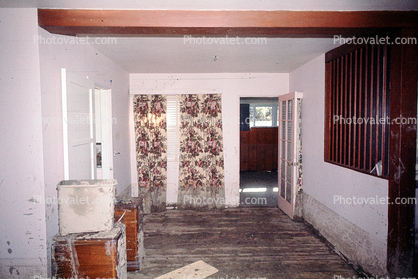 Home, House, Interior, damage, curtains, mildew, Baldwin Hills, 1964