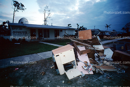 Streets, Houses, Neighborhood, Hurricane Andrew, Homestead, December 1992