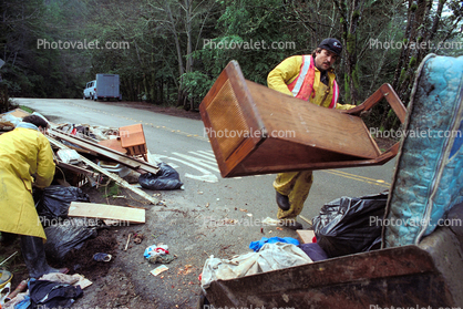waterlogged furniture, Detritus, Sonoma County, 15 January 1995