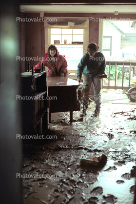 Inside a flooded house, cleaning, flood, Sonoma County