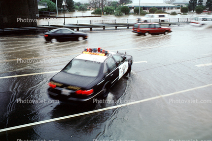 Highway 101 flooding, Crown Victoria, Marin County, CHP, California Highway Patrol