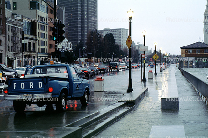 The Embarcadero, Flooded Street, sidewalk, High Tide