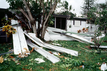 detritus, trees, rubble, building, house, homes, Hurricane Francis, 2004