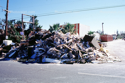 Rubble, detritus, Hurricane Katrina aftermath, New Orleans, 2005