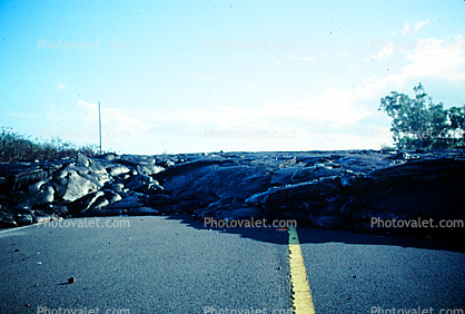 Lava Flow over the Road, Roadway