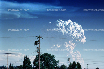 billowing, clouds, ash, eruption, sky, smoke, plume, erupting