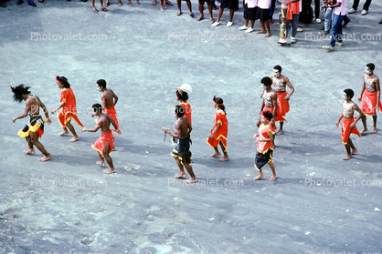 Dancers Greeting a Cruise Ship, Docks, Harbor, Jayapura, Papua, Indonesia, March 1988, 1980s