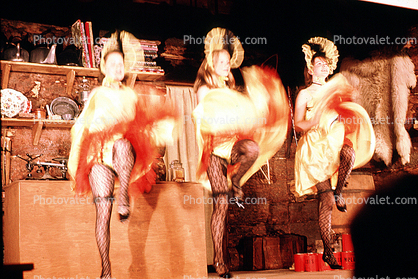 wild west, Burlesque, women, bonnet, dress, stage, Gay-90s, July 1967, 1960s