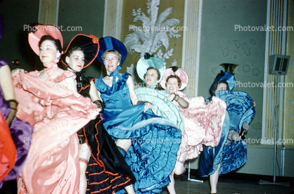 wild west, Burlesque, women, bonnet, dress, stage, Gay-90s, 1950s